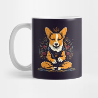 Corgi doing yoga Mug